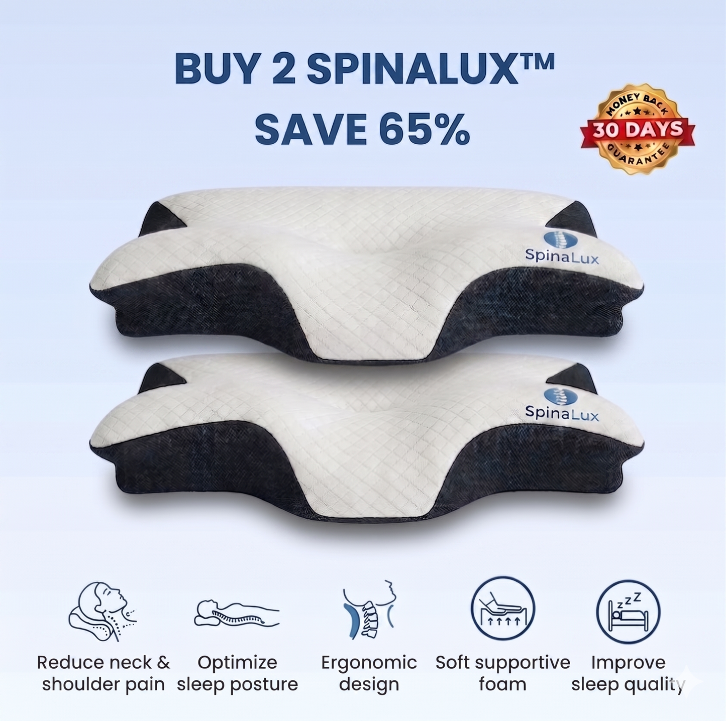 Spinalux™ — Six-Zone Ergonomic Pillow for Neck & Shoulder Pain Relief
